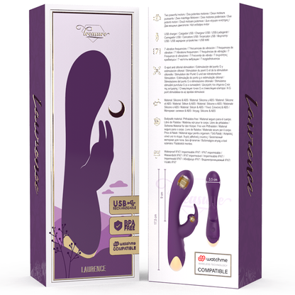 TREASURE - LAURENCE RABBIT WATCHME VIBRATOR COMPATIBLE WITH WIRELESS TECHNOLOGY