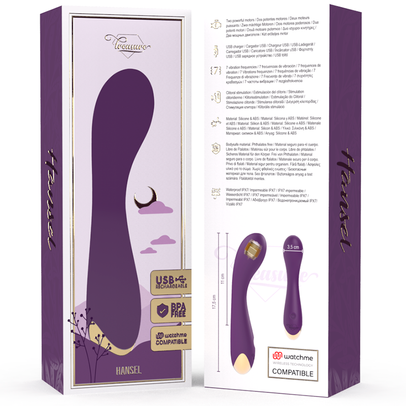 TREASURE - HANSEL VIBRATORE PUNTO G WATCHME COMPATIBILE CON TECNOLOGIA WIRELESS - TREASURE | Lingerie Harness Boutique