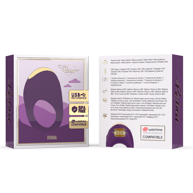 TREASURE - ROBIN ANELLO VIBRANTE WATCHME COMPATIBILE CON TECNOLOGIA WIRELESS - TREASURE | Lingerie Harness Boutique