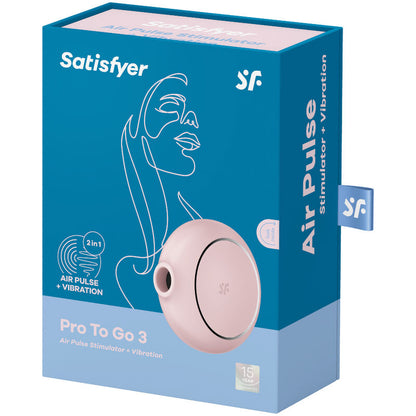SATISFYER - STIMOLATORE E VIBRATORE A DOPPIO PRO TO GO 3 BLU - SATISFYER AIR PULSE | Lingerie Harness Boutique
