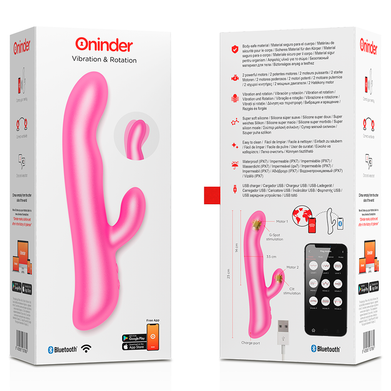 ONINDER - VIBRAZIONE E ROTAZIONE OSLO NERO - APP GRATUITA - ONINDER | Lingerie Harness Boutique