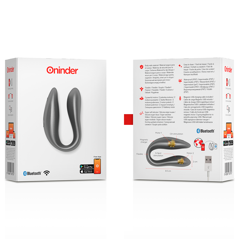 ONINDER - LISBOA BLACK CLITORAL GE POINT STIMULATOR - FREE APP