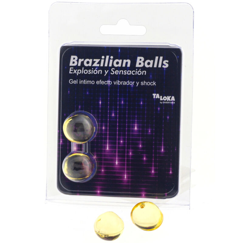 TALOKA - 2 SFERE BRASILIANE GEL EMOZIONANTE VIBRANTE ED EFFETTO SHOCK - TALOKA | Lingerie Harness Boutique