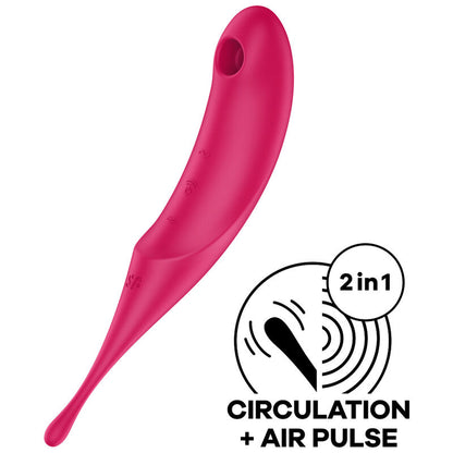 SATISFYER - RED TWIRLING PRO AIR PULSE STIMULATOR AND VIBRATOR