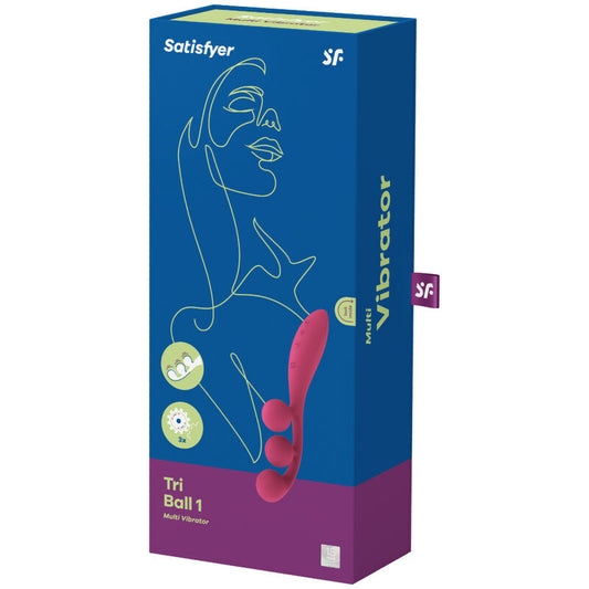 SATISFYER - MULTI VIBRATORE TRI BALL 1 ROSSO - SATISFYER VIBRATOR | Lingerie Harness Boutique