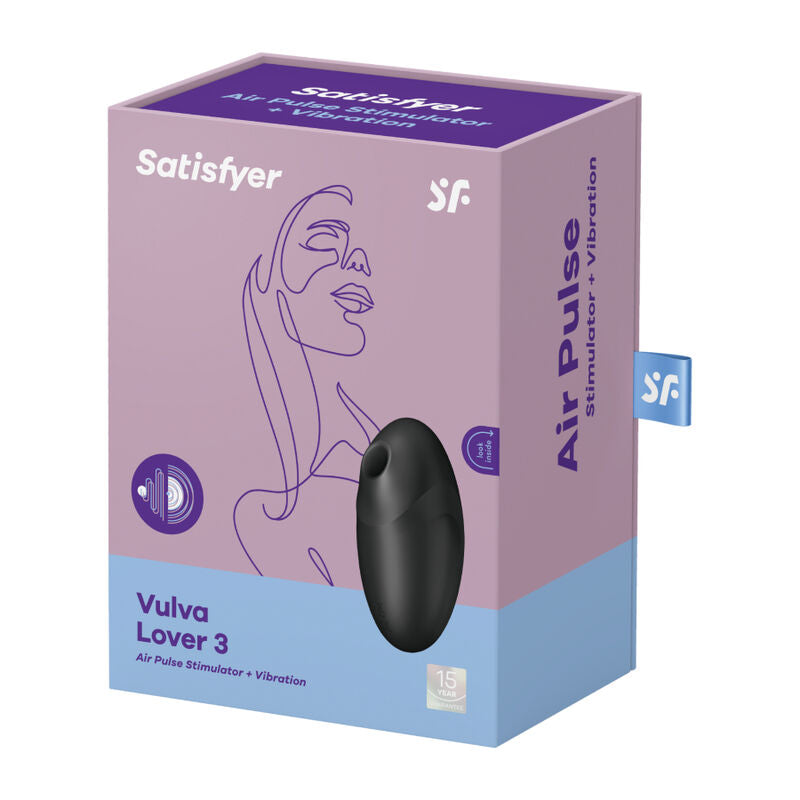 SATISFYER - STIMOLATORE E VIBRATORE VULVA LOVER 3 ROSA - SATISFYER AIR PULSE | Lingerie Harness Boutique