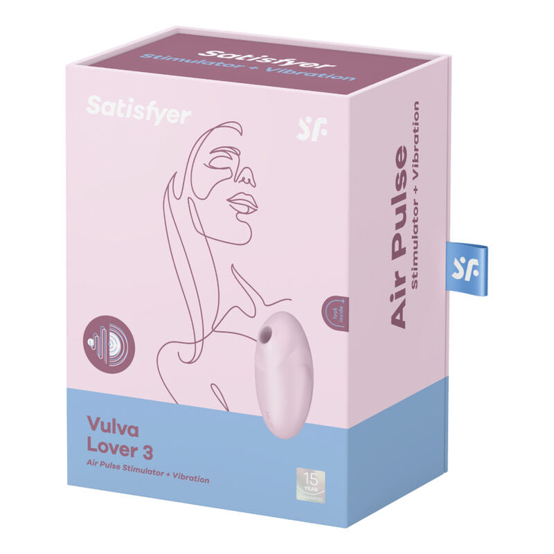 SATISFYER - STIMOLATORE E VIBRATORE VULVA LOVER 3 ROSA - SATISFYER AIR PULSE | Lingerie Harness Boutique