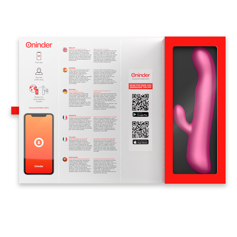 ONINDER - VIBRAZIONE E ROTAZIONE OSLO NERO - APP GRATUITA - ONINDER | Lingerie Harness Boutique