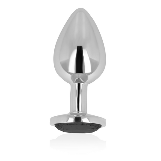 OHMAMA - BUTT PLUG WITH BLACK CRYSTAL 7 CM