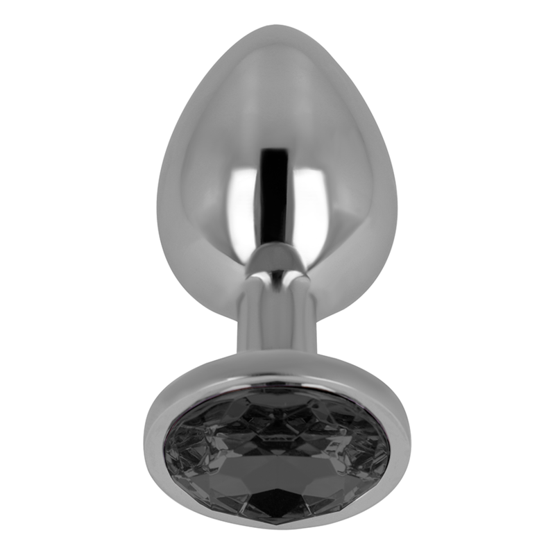 OHMAMA - 9 CM BLACK CRYSTAL BUTT PLUG