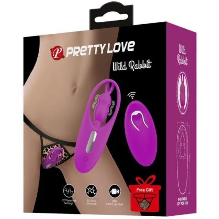 PRETTY LOVE - WILD RABBIT LILAC REMOTE CONTROL PANTY STIMULATOR