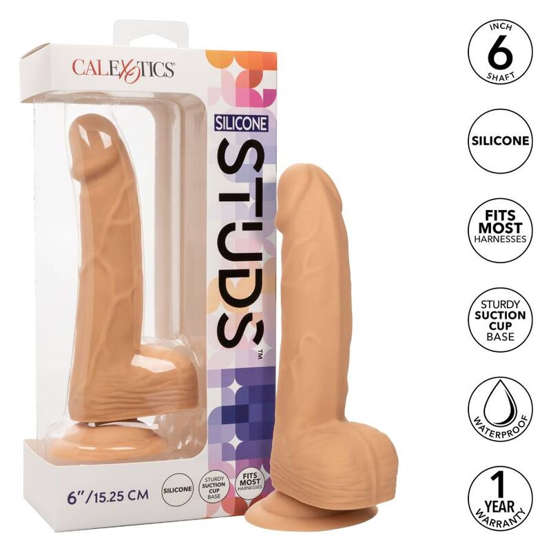 CALEXOTICS - SILICONE STUDS 15.24 CM LEATHER