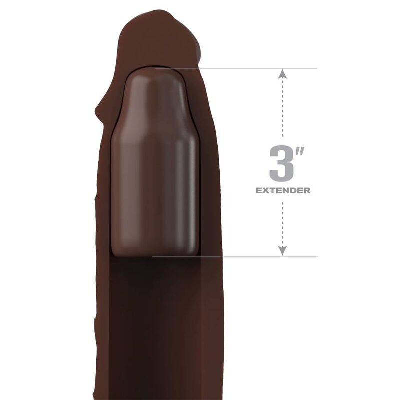 FANTASY X- TENSIONS - PIPEDREAMS ESTENSIONE CON CINTURINO 17,78 CM MARRONE - FANTASY X-TENSIONS | Lingerie Harness Boutique