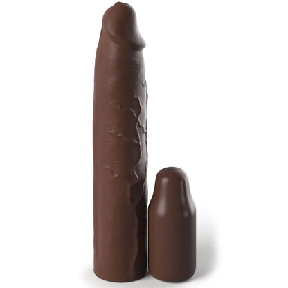 FANTASY X- TENSIONS - PIPEDREAMS SLEEVE 22,86 CM + 7,62 CM PLUG BROWN - FANTASY X-TENSIONS | Lingerie Harness Boutique