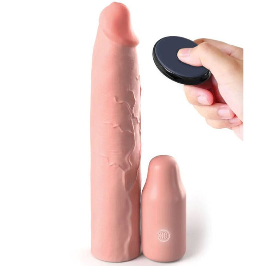 FANTASY X- TENSIONS - PIPEDREAMS SLEEVE 22,86 CM + 7,62 CM PLUG REMOTE SKIN - FANTASY X-TENSIONS | Lingerie Harness Boutique