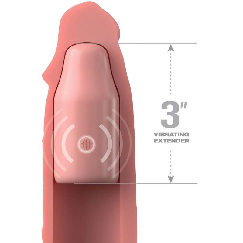 FANTASY X- TENSIONS - PIPEDREAMS SLEEVE 22,86 CM + 7,62 CM PLUG REMOTE SKIN - FANTASY X-TENSIONS | Lingerie Harness Boutique