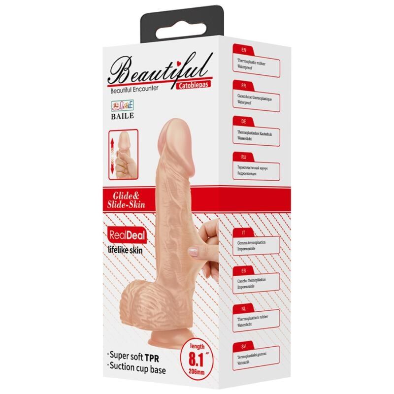 BAILE - BELLISSIMO INCONTRO CATOBLEPAS DILDO REALISTICO FLESSIBILE 20.6 CM NATURALE - BAILE DILDOS | Lingerie Harness Boutique