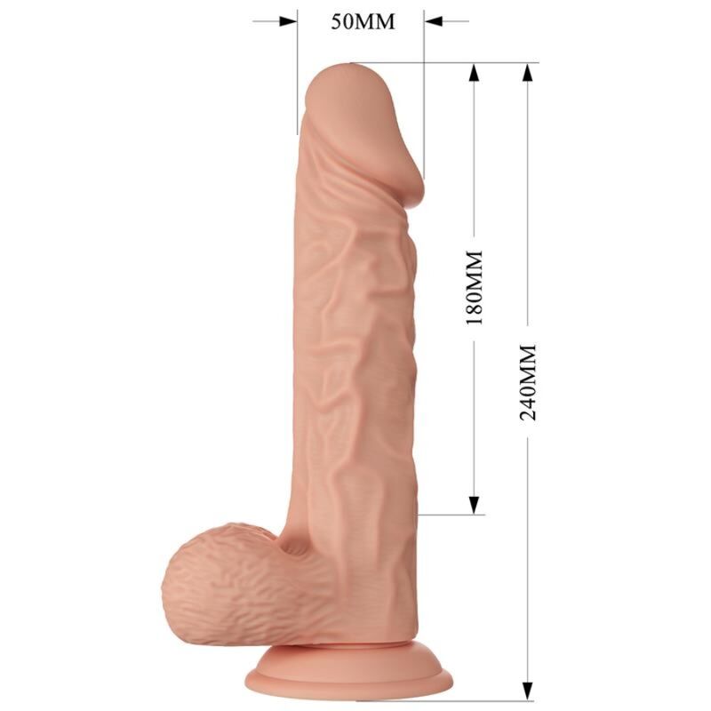 BAILE - BELLISSIMO INCONTRO DILDO REALISTICO FLESSIBILE BURAQ 24 CM NATURALE - BAILE DILDOS | Lingerie Harness Boutique