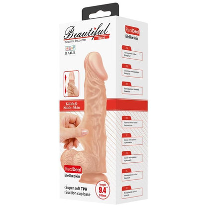 BAILE - BELLISSIMO INCONTRO DILDO REALISTICO FLESSIBILE BURAQ 24 CM NATURALE - BAILE DILDOS | Lingerie Harness Boutique