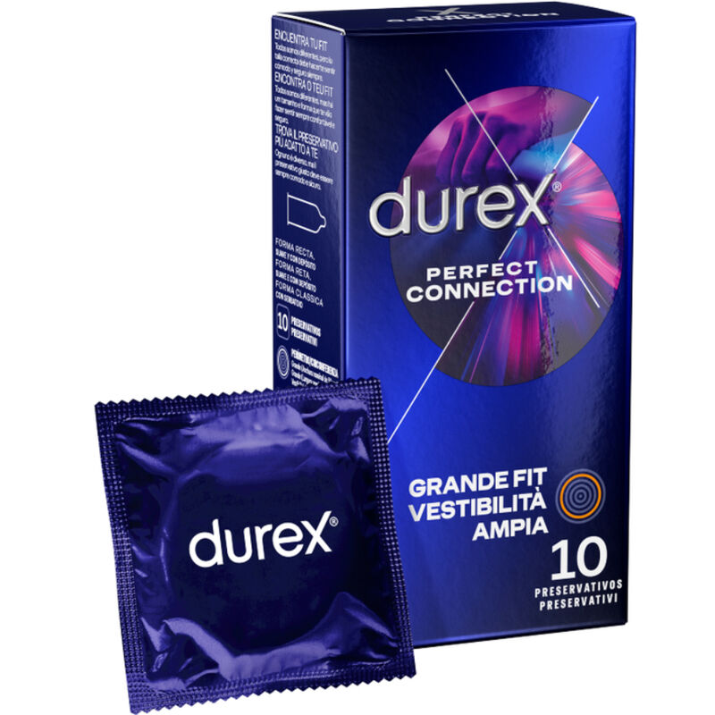 DUREX - CONNESSIONE PERFETTA SILICONE EXTRA LUBRIFICAZIONE 10 UNITÀ - DUREX CONDOMS | Lingerie Harness Boutique