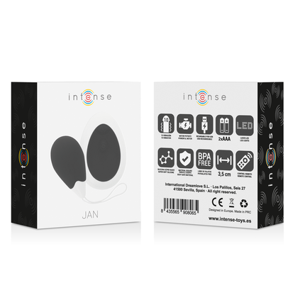 INTENSE - JAN UOVO VIBRANTE TELECOMANDO NERO - INTENSE COUPLES TOYS | Lingerie Harness Boutique
