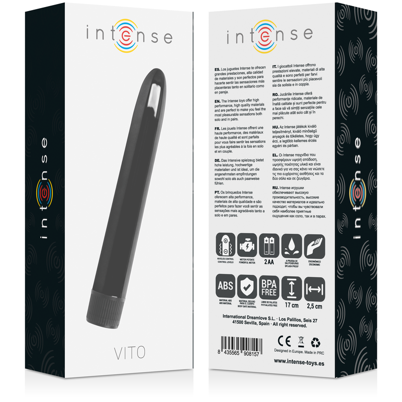 INTENSE - VIBRATORE VITO NERO - INTENSE FUN | Lingerie Harness Boutique