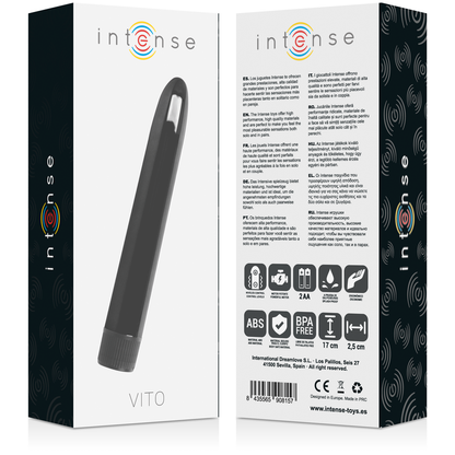 INTENSE - VIBRATORE VITO NERO - INTENSE FUN | Lingerie Harness Boutique
