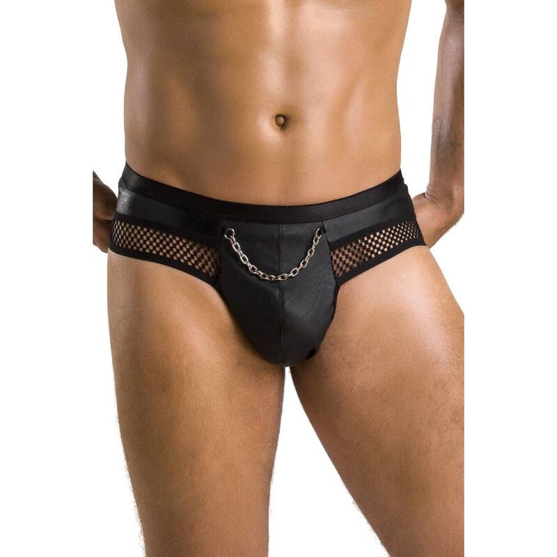 PASSION - 030 SLIP APERTO TOM NERO L/XL - PASSION MEN | Lingerie Harness Boutique