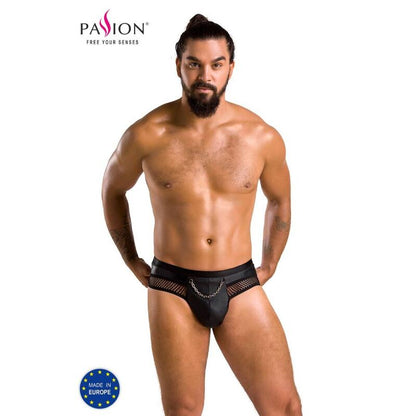 PASSION - 030 SLIP APERTO TOM NERO L/XL - PASSION MEN | Lingerie Harness Boutique
