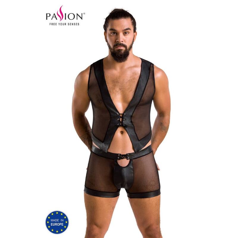 PASSION - 053 SET WILLIAM NERO L/XL - PASSION MEN | Lingerie Harness Boutique