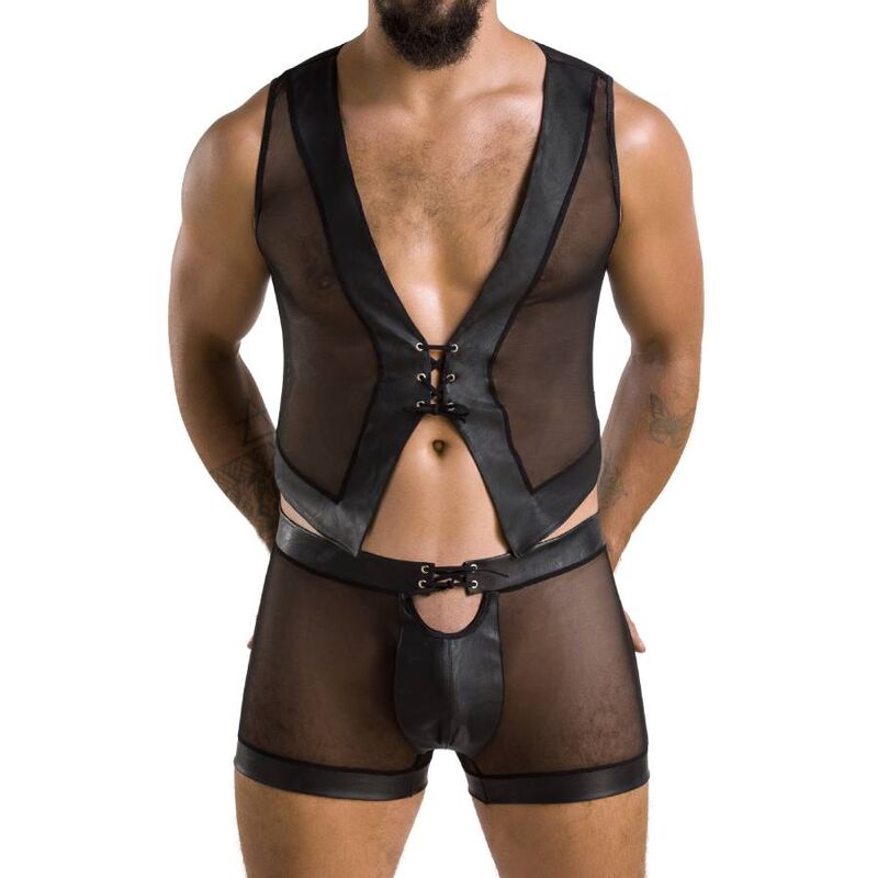 PASSION - 053 SET WILLIAM NERO L/XL - PASSION MEN | Lingerie Harness Boutique