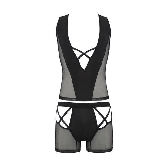PASSION - 054 SET OSCAR NERO L/XL - PASSION MEN | Lingerie Harness Boutique