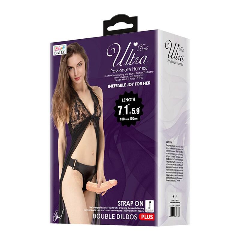 BAILE - ULTRA APPASSIONATA DOPPI DILDOS CON IMBRAGATURA - BAILE HARNESS COLLECTION | Lingerie Harness Boutique