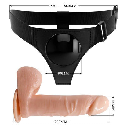 PRETTY LOVE - IMBRAGATURA SLIP UNIVERSALE CON DILDO TOM 20 CM NATURALE - PRETTY LOVE | Lingerie Harness Boutique
