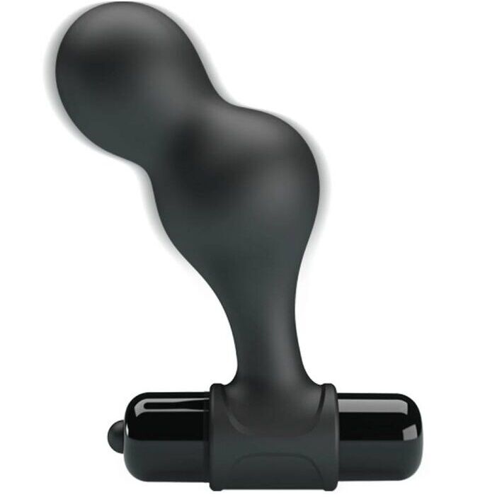MR PLAY - PLUG ANALE VIBRATORE IN SILICONE NERO - MR PLAY | Lingerie Harness Boutique