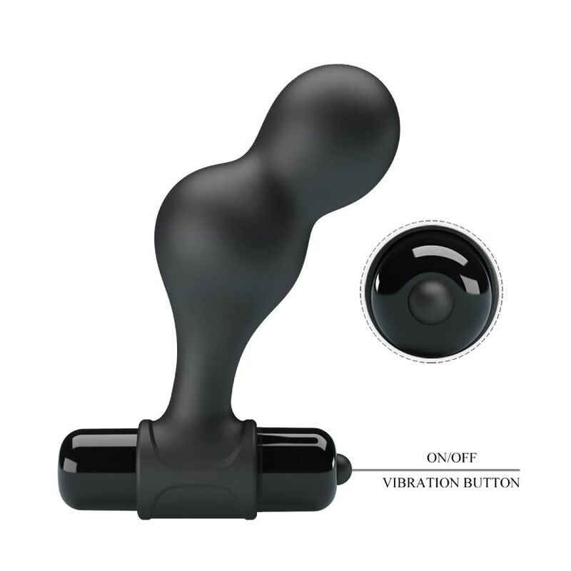 MR PLAY - PLUG ANALE VIBRATORE IN SILICONE NERO - MR PLAY | Lingerie Harness Boutique