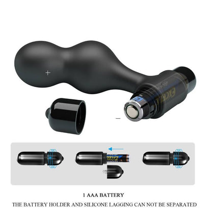 MR PLAY - PLUG ANALE VIBRATORE IN SILICONE NERO - MR PLAY | Lingerie Harness Boutique