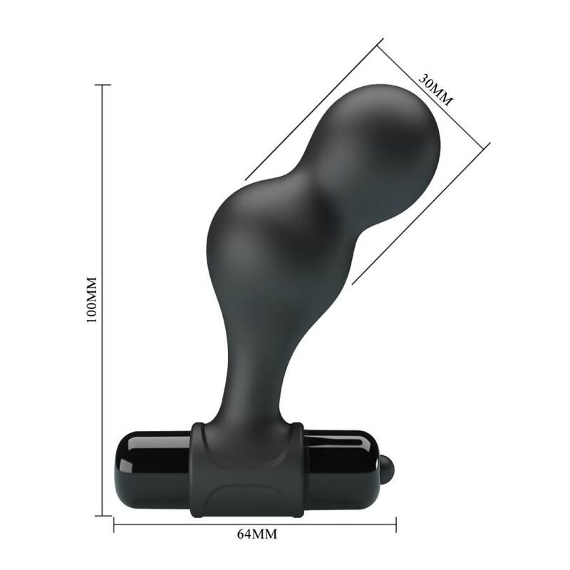 MR PLAY - PLUG ANALE VIBRATORE IN SILICONE NERO - MR PLAY | Lingerie Harness Boutique