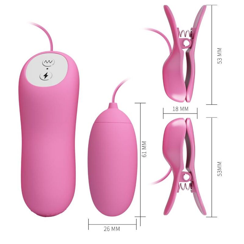 PRETTY LOVE - PINK ELECTRIC SHOCK AND VIBRATION TWEEZERS