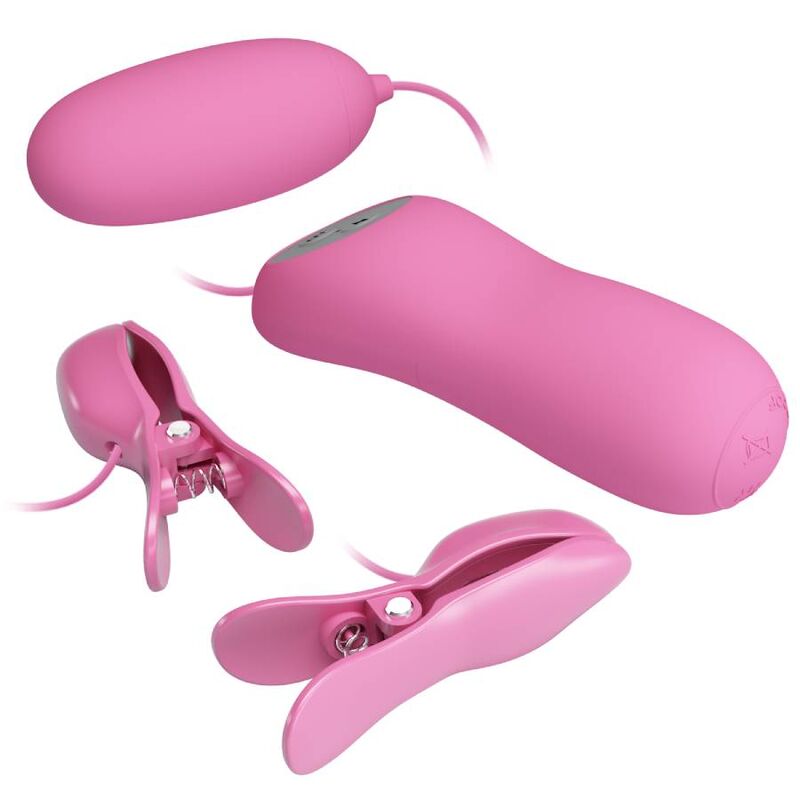 PRETTY LOVE - PINZETTA CON VIBRAZIONE ED ELETTROSHOCK ROSA - PRETTY LOVE | Lingerie Harness Boutique