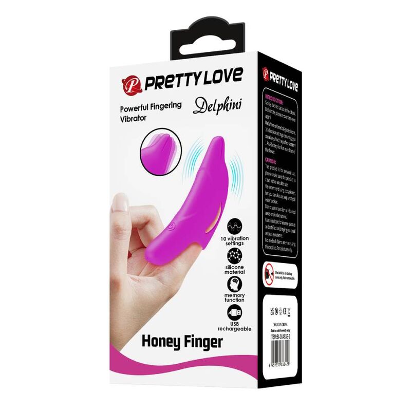 PRETTY LOVE - POTENTE STIMOLATORE DELLE DITA DELPHINI VIOLA - PRETTY LOVE | Lingerie Harness Boutique