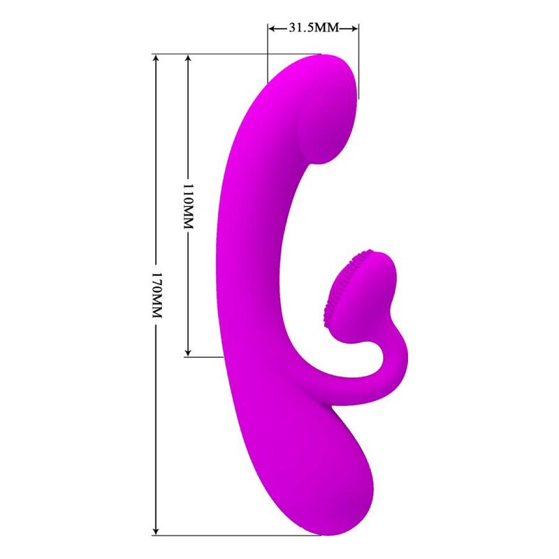 PRETTY LOVE - SINCERE VIBRATOR AND PURPLE SILICONE CLITORAL SUCTION CUP