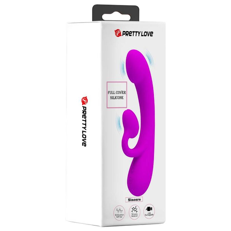 PRETTY LOVE - SINCERE VIBRATOR AND PURPLE SILICONE CLITORAL SUCTION CUP