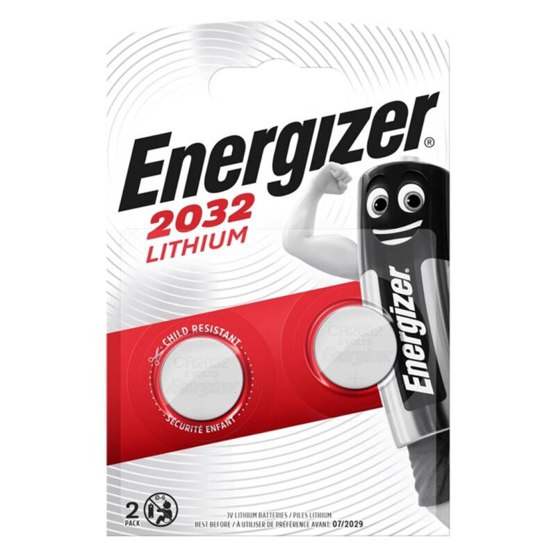 ENERGIZER - LITHIUM BUTTON BATTERY CR2032 3V 2 UNITS