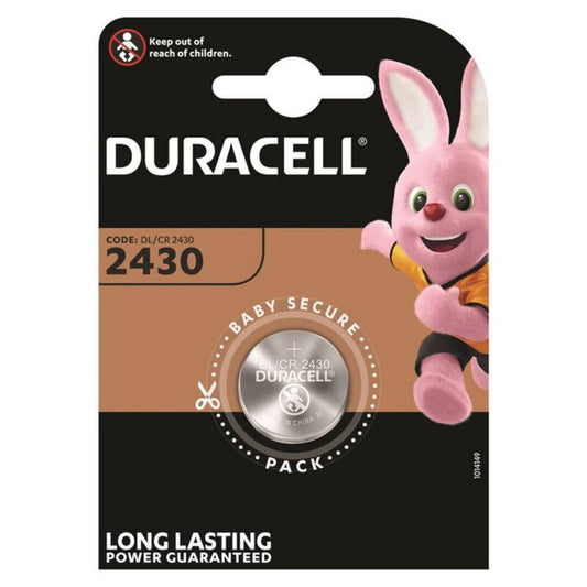 DURACELL - LITHIUM BUTTON BATTERY CR2430 3V 1 UNIT