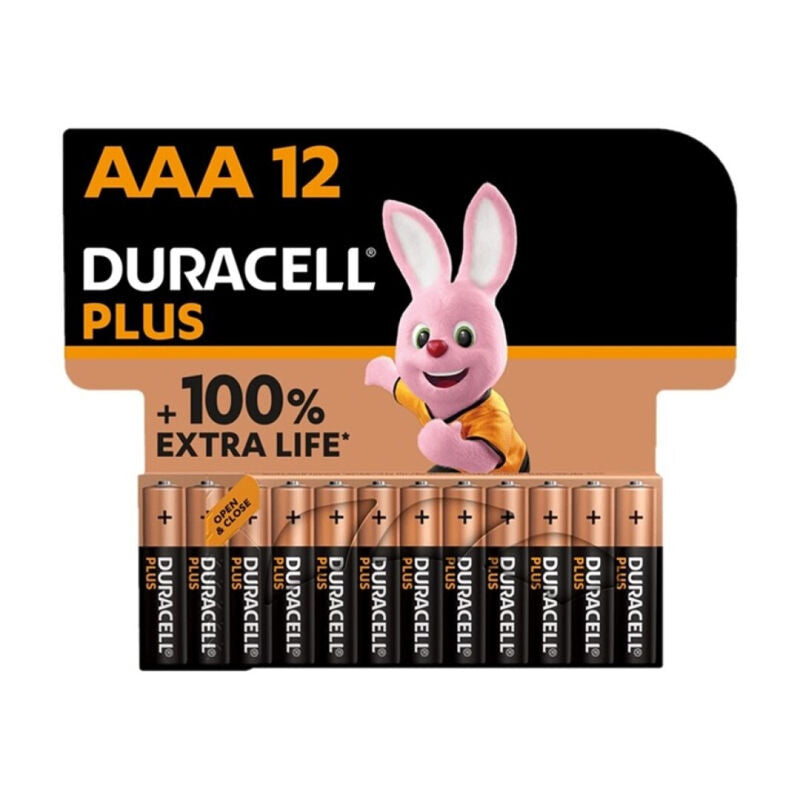 DURACELL - ALKALINE BATTERY PLUS POWER 100 AAA LR03 12 UNITS