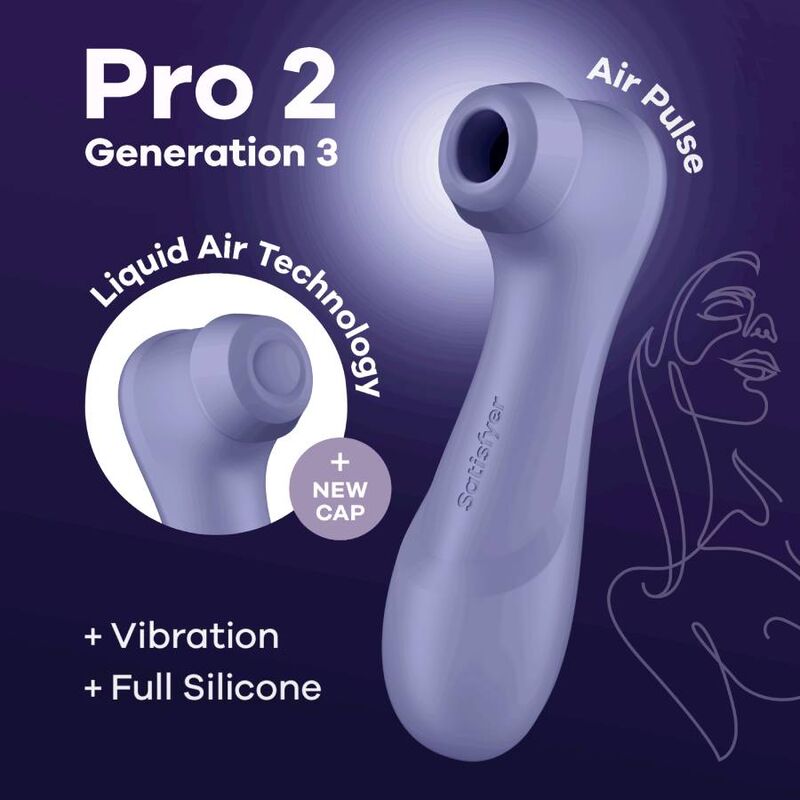 SATISFYER - TECNOLOGIA PRO 2 GENERAZIONE 3 ARIA LIQUIDA LILLA - SATISFYER AIR PULSE | Lingerie Harness Boutique