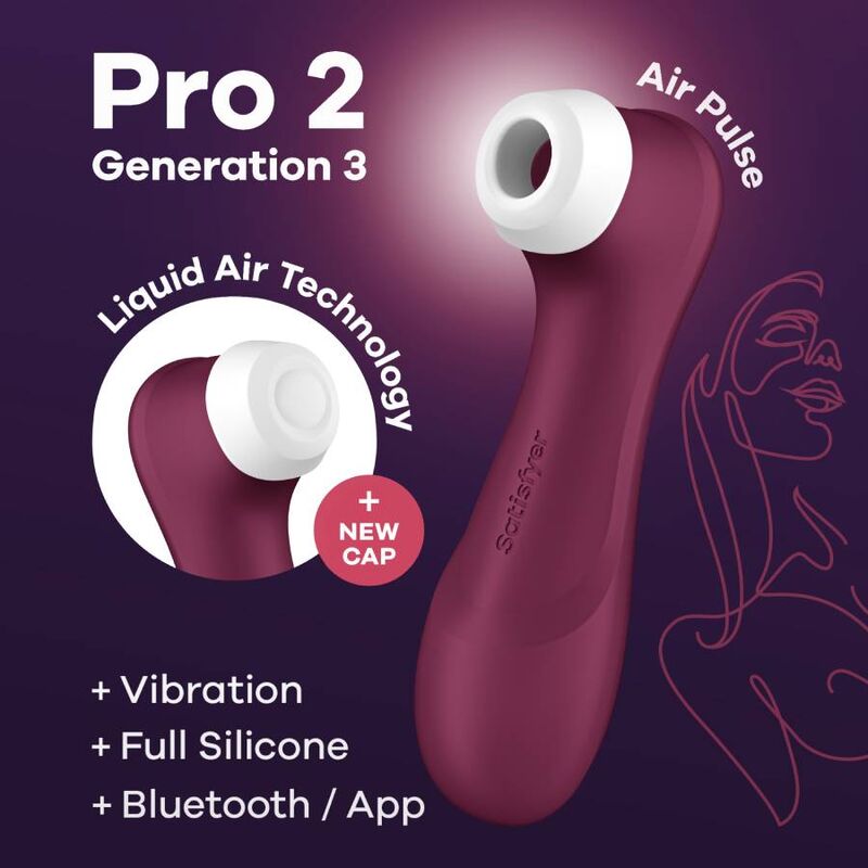 SATISFYER - PRO 2 GENERAZIONE 3 BLUETOOTH LILLA E APP - SATISFYER AIR PULSE | Lingerie Harness Boutique