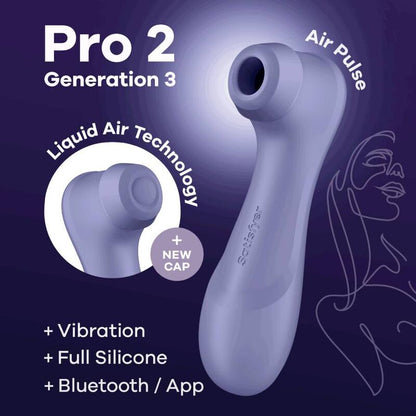 SATISFYER - PRO 2 GENERAZIONE 3 BLUETOOTH LILLA E APP - SATISFYER AIR PULSE | Lingerie Harness Boutique