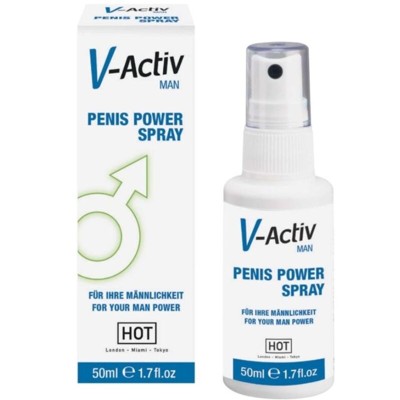 CALDO - V-ACTIV PENIS POWER SPRAY UOMO 50ML - HOT | Lingerie Harness Boutique